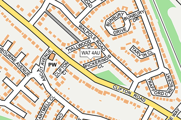 WA7 4AU map - OS OpenMap – Local (Ordnance Survey)