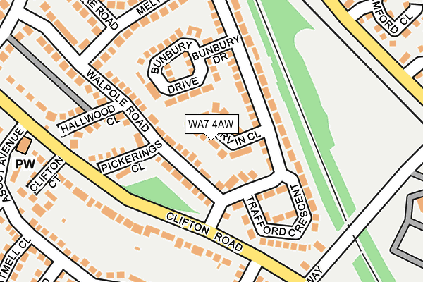 WA7 4AW map - OS OpenMap – Local (Ordnance Survey)