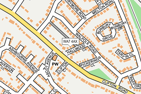 WA7 4AX map - OS OpenMap – Local (Ordnance Survey)