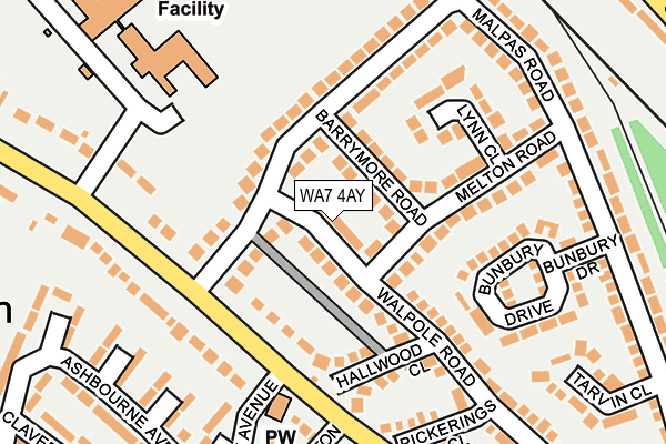 WA7 4AY map - OS OpenMap – Local (Ordnance Survey)