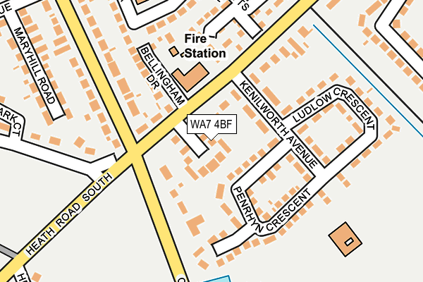 WA7 4BF map - OS OpenMap – Local (Ordnance Survey)