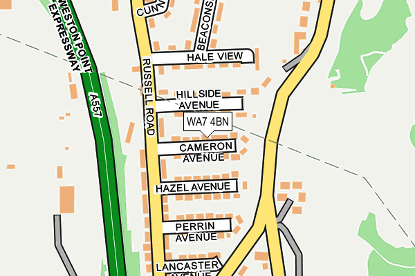 WA7 4BN map - OS OpenMap – Local (Ordnance Survey)