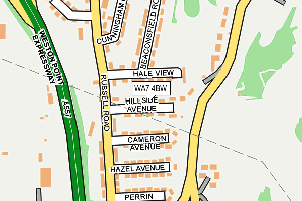 WA7 4BW map - OS OpenMap – Local (Ordnance Survey)