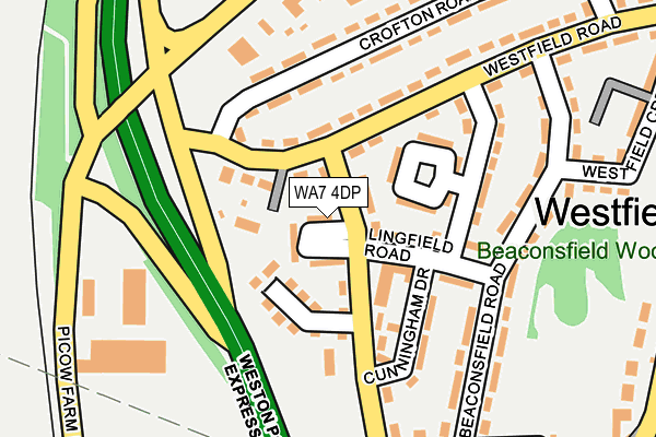WA7 4DP map - OS OpenMap – Local (Ordnance Survey)