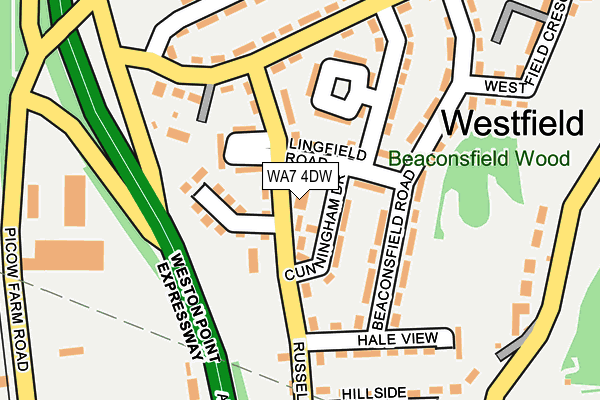WA7 4DW map - OS OpenMap – Local (Ordnance Survey)