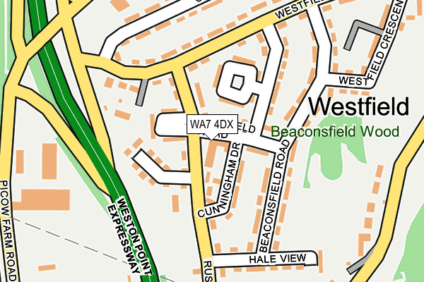 WA7 4DX map - OS OpenMap – Local (Ordnance Survey)