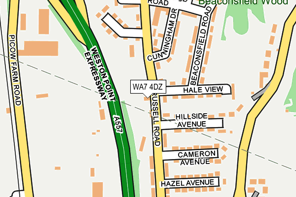 WA7 4DZ map - OS OpenMap – Local (Ordnance Survey)