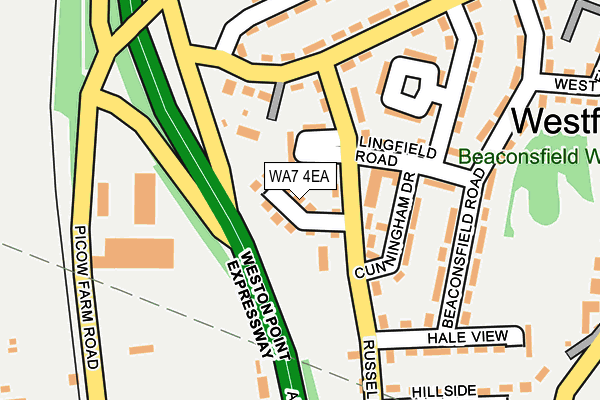 WA7 4EA map - OS OpenMap – Local (Ordnance Survey)