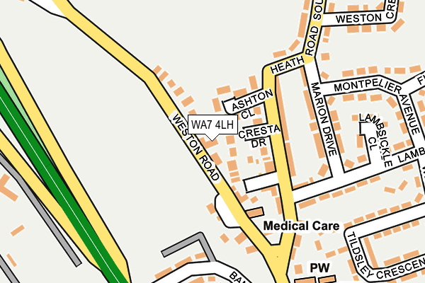 WA7 4LH map - OS OpenMap – Local (Ordnance Survey)