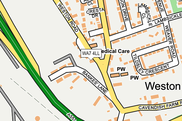 WA7 4LL map - OS OpenMap – Local (Ordnance Survey)
