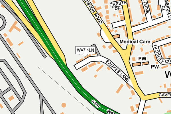 WA7 4LN map - OS OpenMap – Local (Ordnance Survey)
