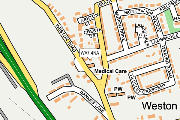 WA7 4NA map - OS OpenMap – Local (Ordnance Survey)
