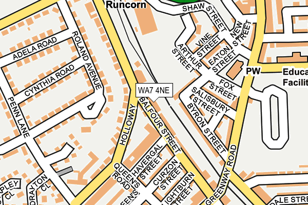 WA7 4NE map - OS OpenMap – Local (Ordnance Survey)