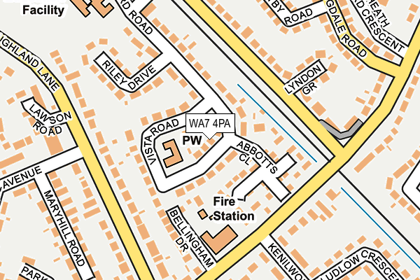 WA7 4PA map - OS OpenMap – Local (Ordnance Survey)