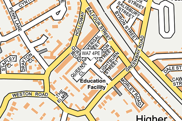 WA7 4PE map - OS OpenMap – Local (Ordnance Survey)