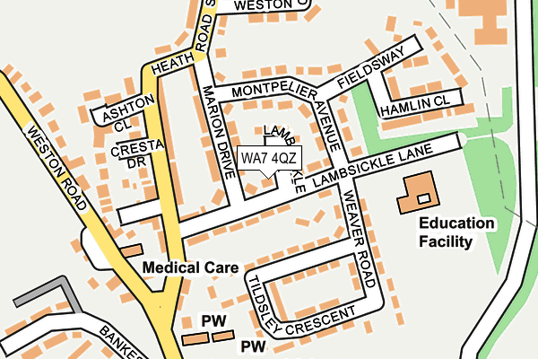 WA7 4QZ map - OS OpenMap – Local (Ordnance Survey)