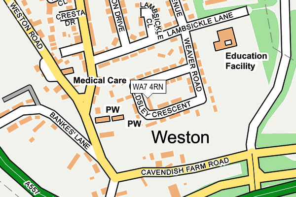 WA7 4RN map - OS OpenMap – Local (Ordnance Survey)