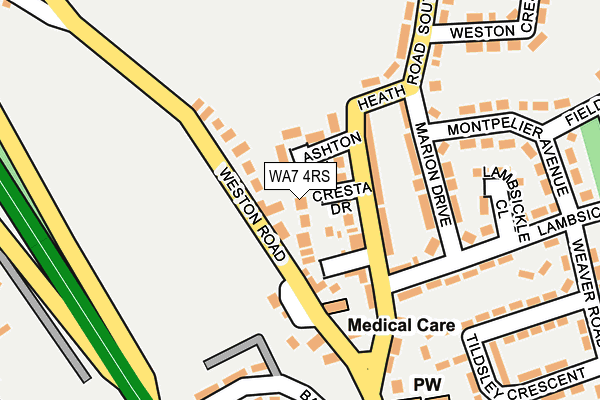 WA7 4RS map - OS OpenMap – Local (Ordnance Survey)