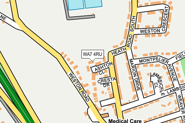 WA7 4RU map - OS OpenMap – Local (Ordnance Survey)
