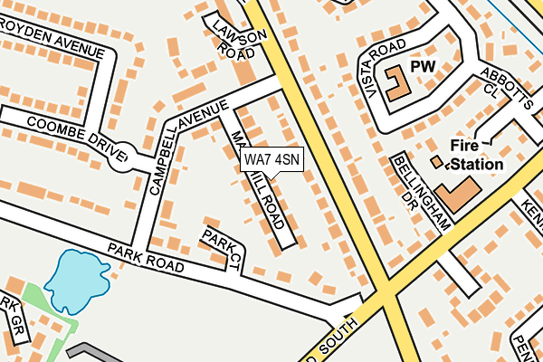 WA7 4SN map - OS OpenMap – Local (Ordnance Survey)