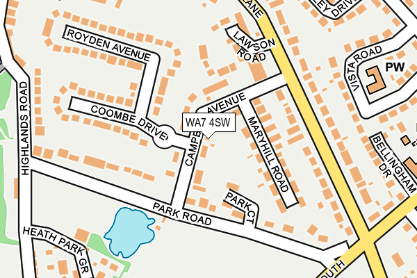 WA7 4SW map - OS OpenMap – Local (Ordnance Survey)