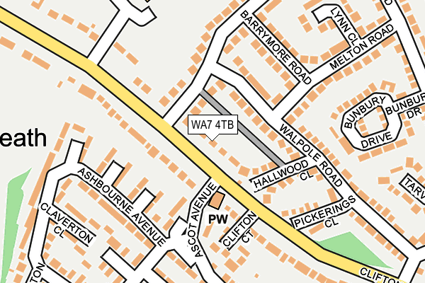 WA7 4TB map - OS OpenMap – Local (Ordnance Survey)