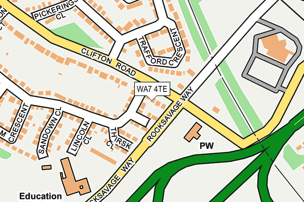 WA7 4TE map - OS OpenMap – Local (Ordnance Survey)
