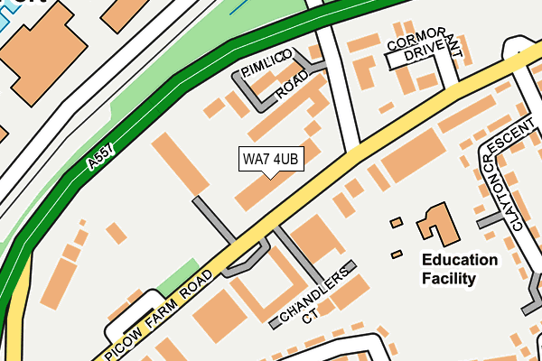 WA7 4UB map - OS OpenMap – Local (Ordnance Survey)