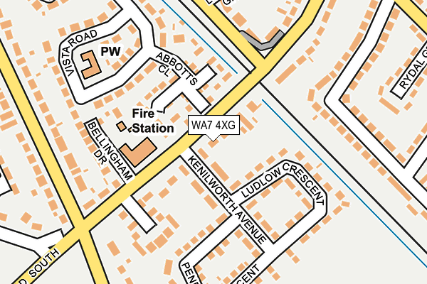 WA7 4XG map - OS OpenMap – Local (Ordnance Survey)