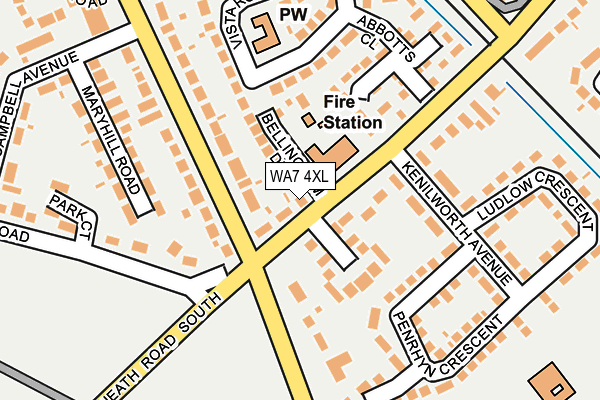 WA7 4XL map - OS OpenMap – Local (Ordnance Survey)