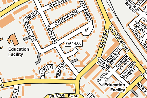 WA7 4XX map - OS OpenMap – Local (Ordnance Survey)