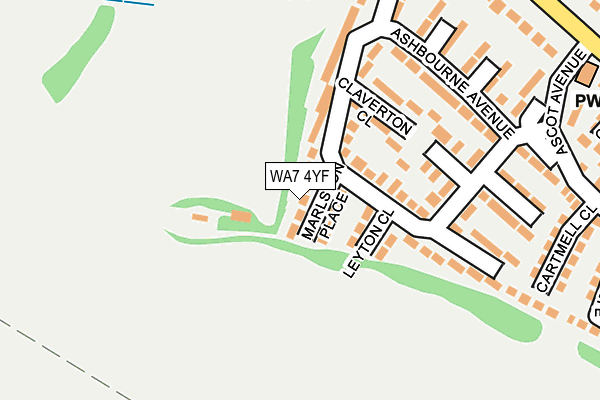 WA7 4YF map - OS OpenMap – Local (Ordnance Survey)