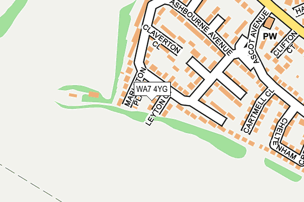 WA7 4YG map - OS OpenMap – Local (Ordnance Survey)
