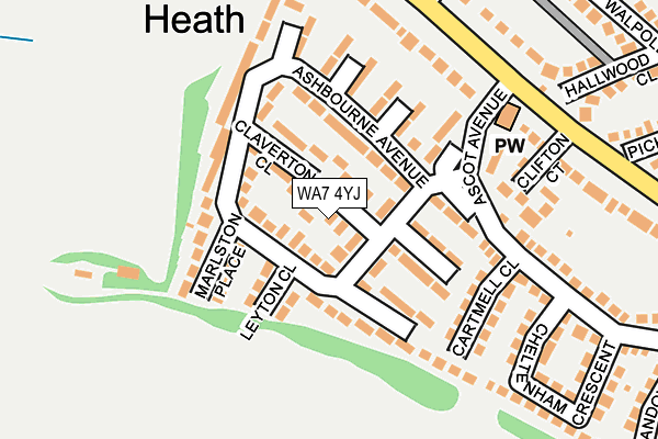 WA7 4YJ map - OS OpenMap – Local (Ordnance Survey)