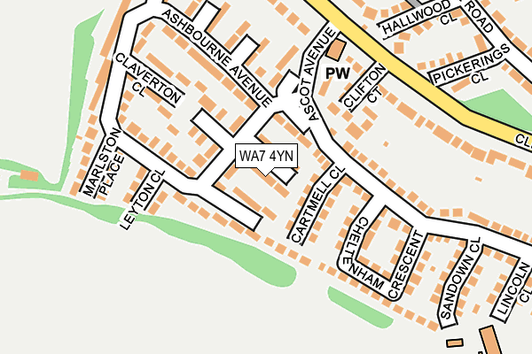 WA7 4YN map - OS OpenMap – Local (Ordnance Survey)