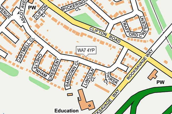 WA7 4YP map - OS OpenMap – Local (Ordnance Survey)