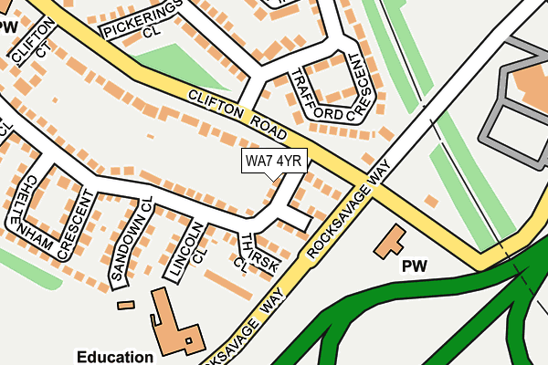 WA7 4YR map - OS OpenMap – Local (Ordnance Survey)