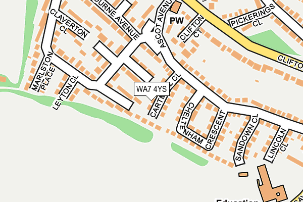 WA7 4YS map - OS OpenMap – Local (Ordnance Survey)