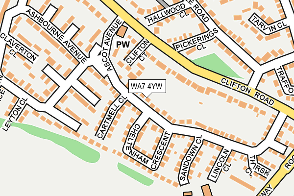 WA7 4YW map - OS OpenMap – Local (Ordnance Survey)