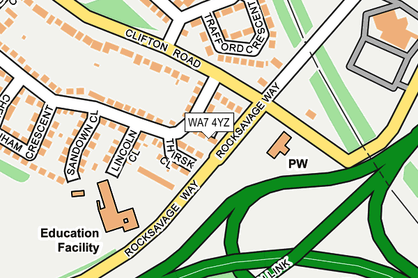 WA7 4YZ map - OS OpenMap – Local (Ordnance Survey)