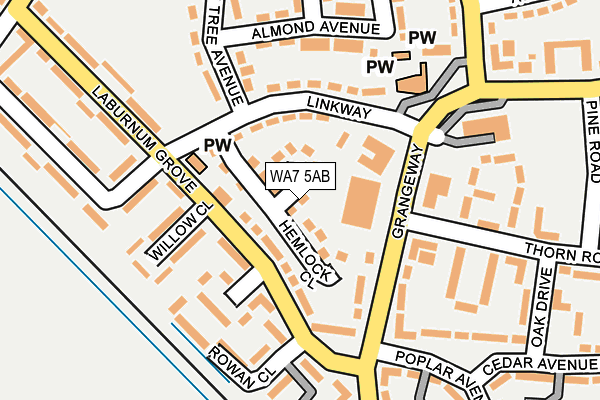 WA7 5AB map - OS OpenMap – Local (Ordnance Survey)
