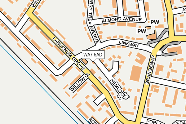 WA7 5AD map - OS OpenMap – Local (Ordnance Survey)