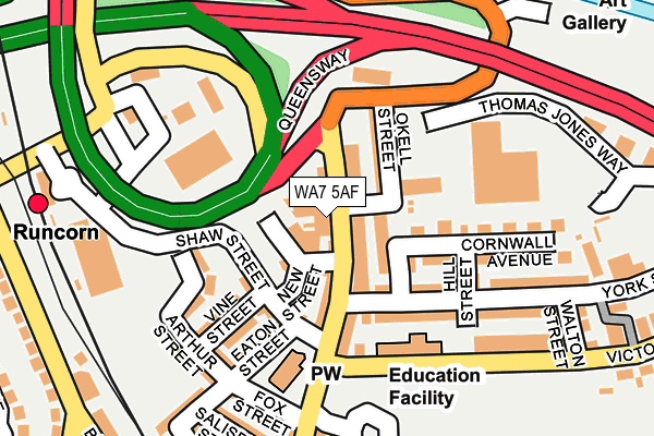 WA7 5AF map - OS OpenMap – Local (Ordnance Survey)