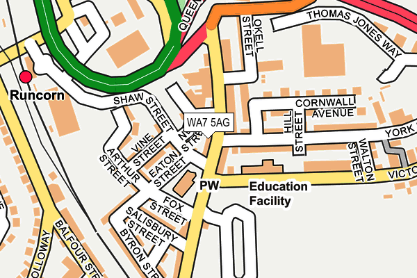 WA7 5AG map - OS OpenMap – Local (Ordnance Survey)