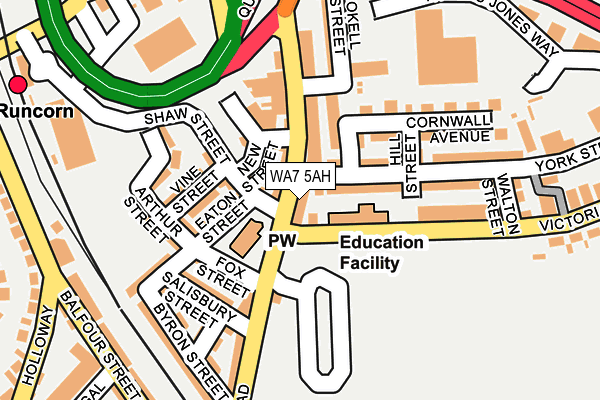 WA7 5AH map - OS OpenMap – Local (Ordnance Survey)