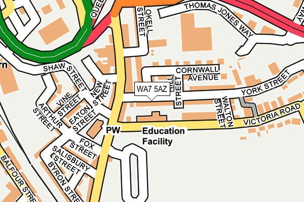 WA7 5AZ map - OS OpenMap – Local (Ordnance Survey)