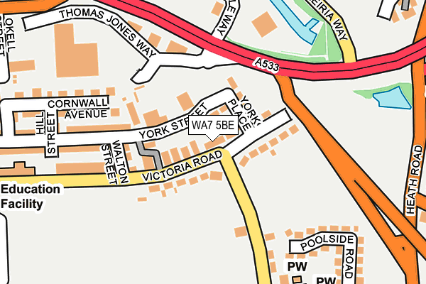 WA7 5BE map - OS OpenMap – Local (Ordnance Survey)