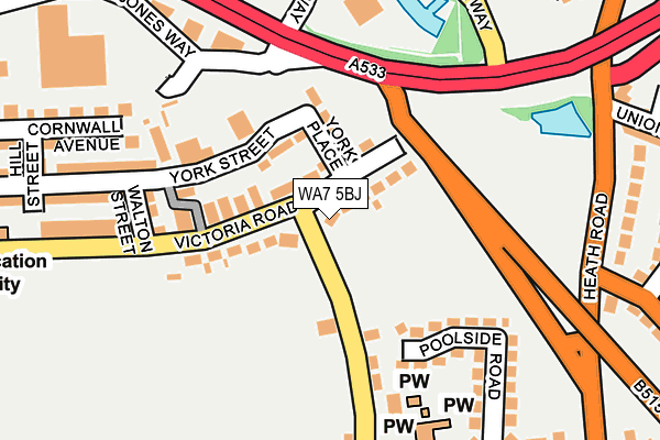WA7 5BJ map - OS OpenMap – Local (Ordnance Survey)
