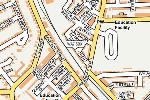 WA7 5BX map - OS OpenMap – Local (Ordnance Survey)