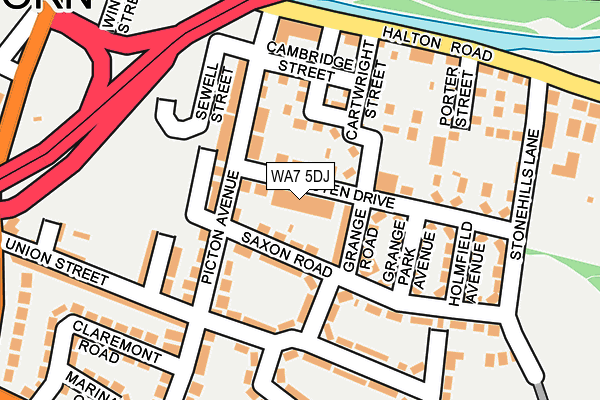WA7 5DJ map - OS OpenMap – Local (Ordnance Survey)